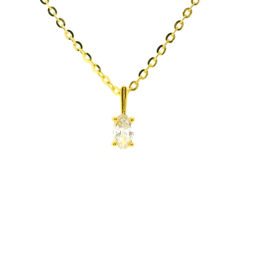 0.25ct Oval Lab Diamond Gold Vermeil Necklace
