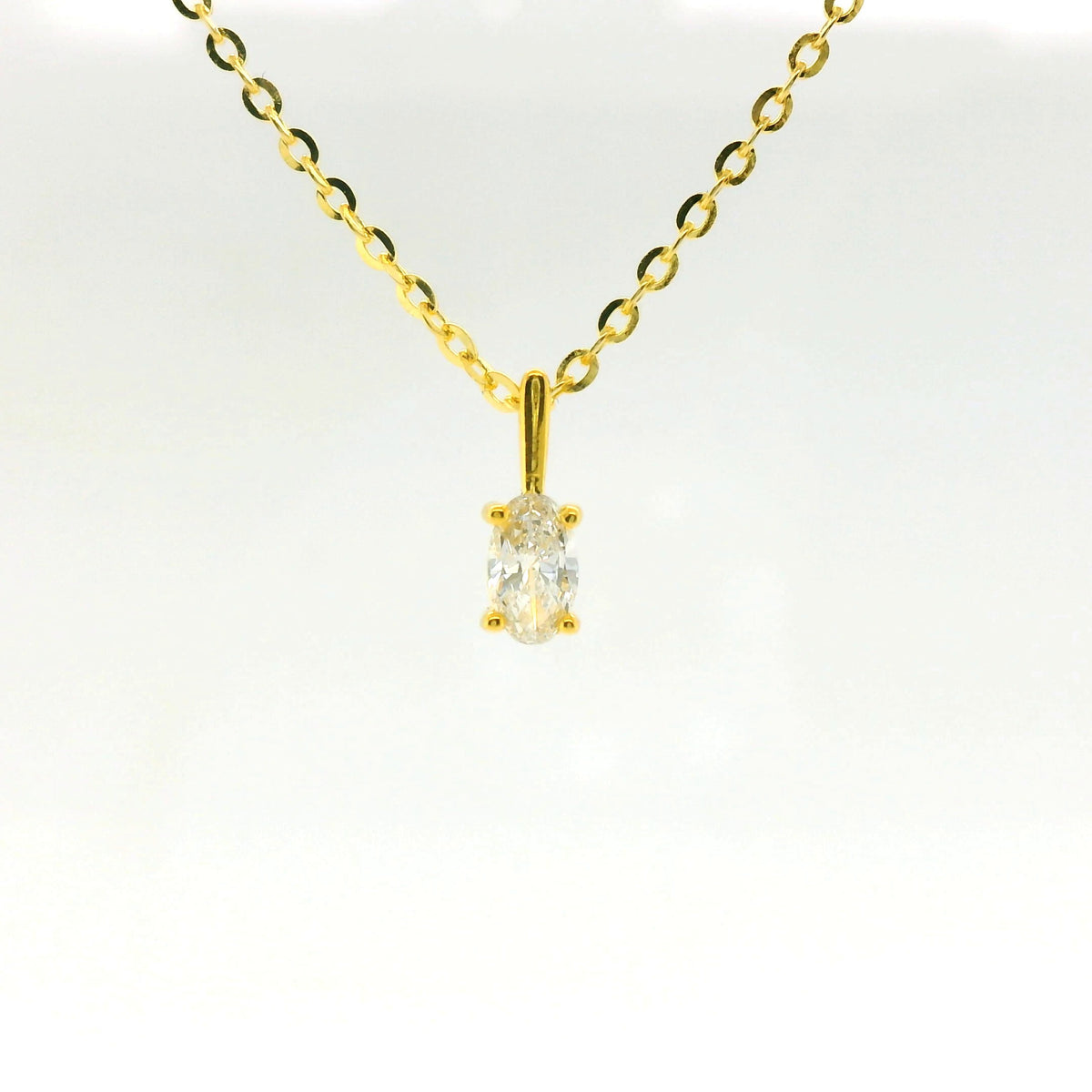 0.50ct Oval Lab Diamond Gold Vermeil Necklace