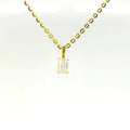 0.25ct Emerald Lab Diamond Gold Vermeil Necklace