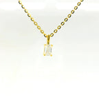 0.25ct Emerald Lab Diamond Gold Vermeil Necklace