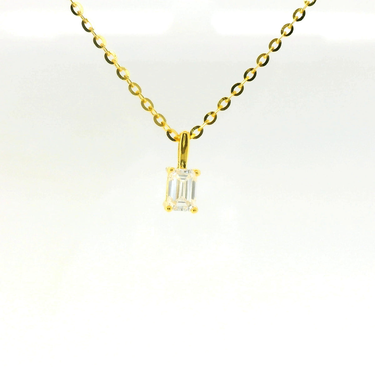 0.25ct Emerald Lab Diamond Gold Vermeil Necklace