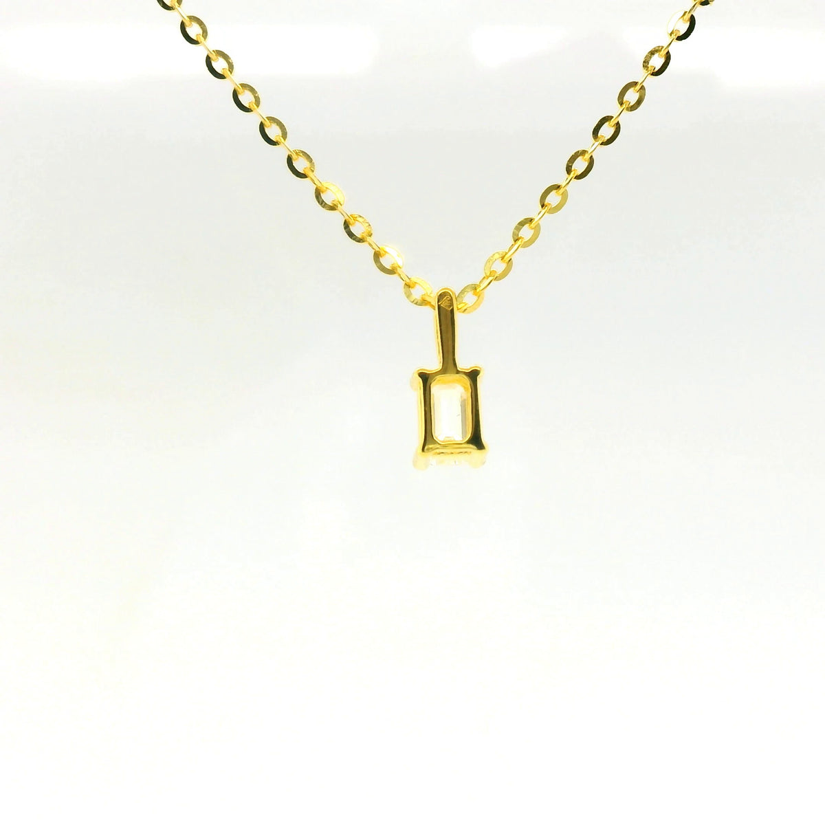 0.25ct Emerald Lab Diamond Gold Vermeil Necklace