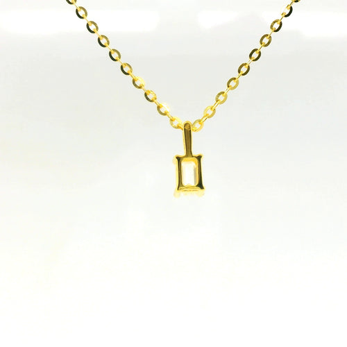 0.25ct Emerald Lab Diamond Gold Vermeil Necklace