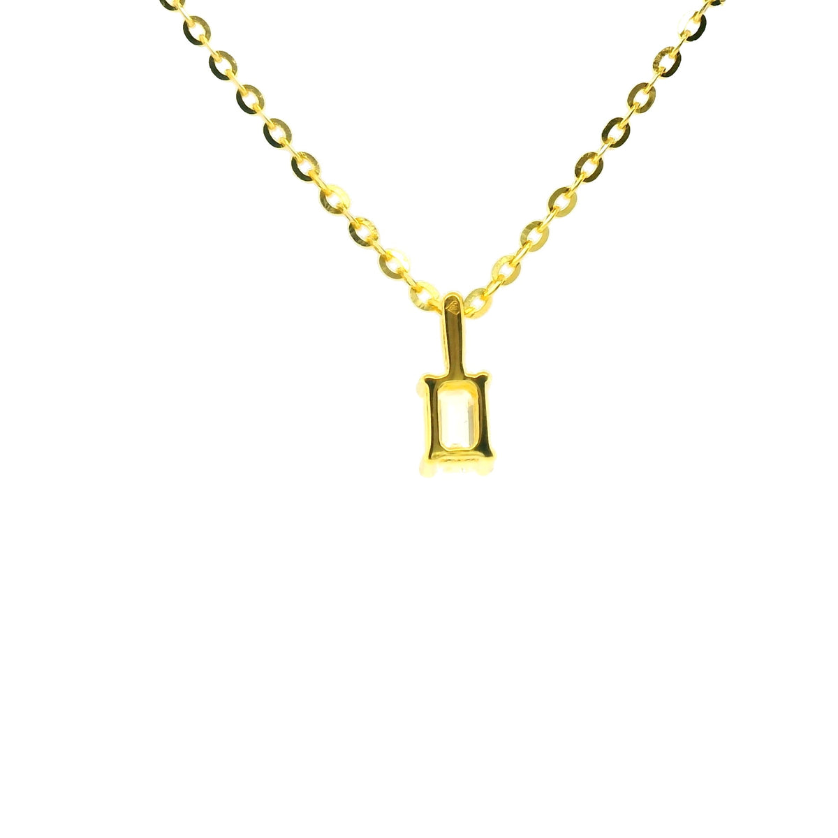 0.25ct Emerald Lab Diamond Gold Vermeil Necklace