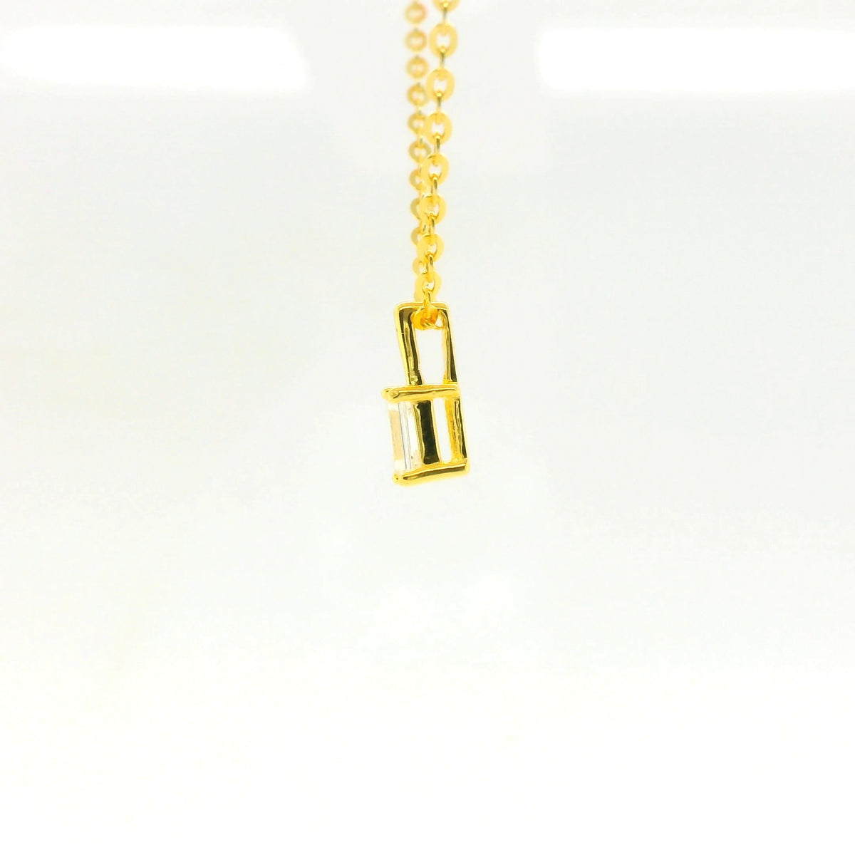 0.25ct Emerald Lab Diamond Gold Vermeil Necklace