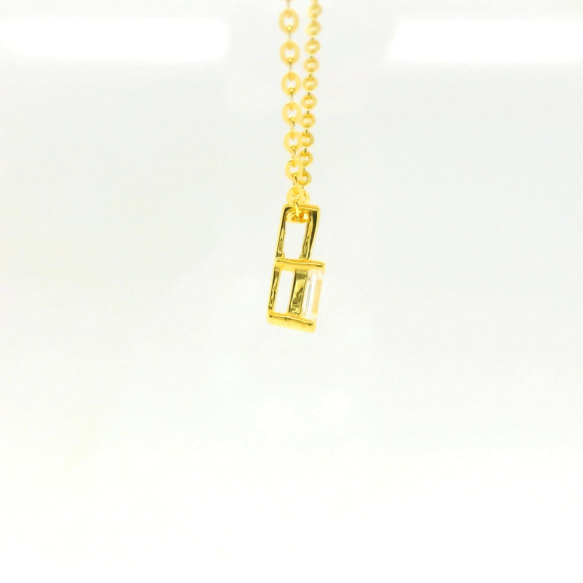 0.25ct Emerald Lab Diamond Gold Vermeil Necklace