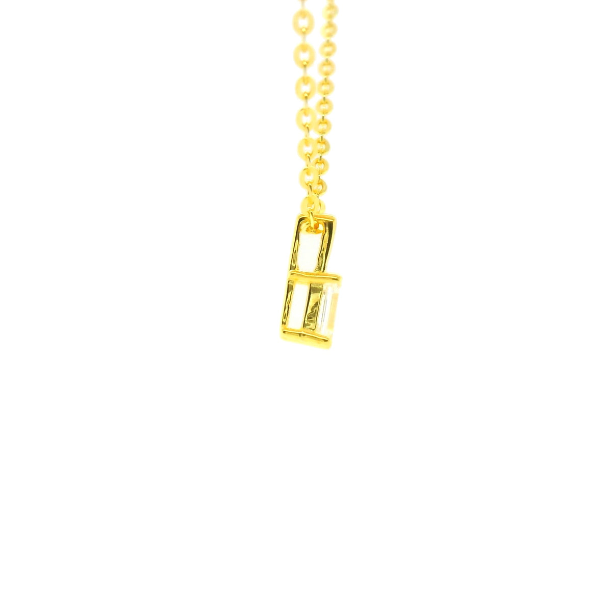 0.25ct Emerald Lab Diamond Gold Vermeil Necklace