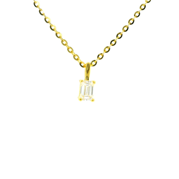 0.25ct Emerald Lab Diamond Gold Vermeil Necklace