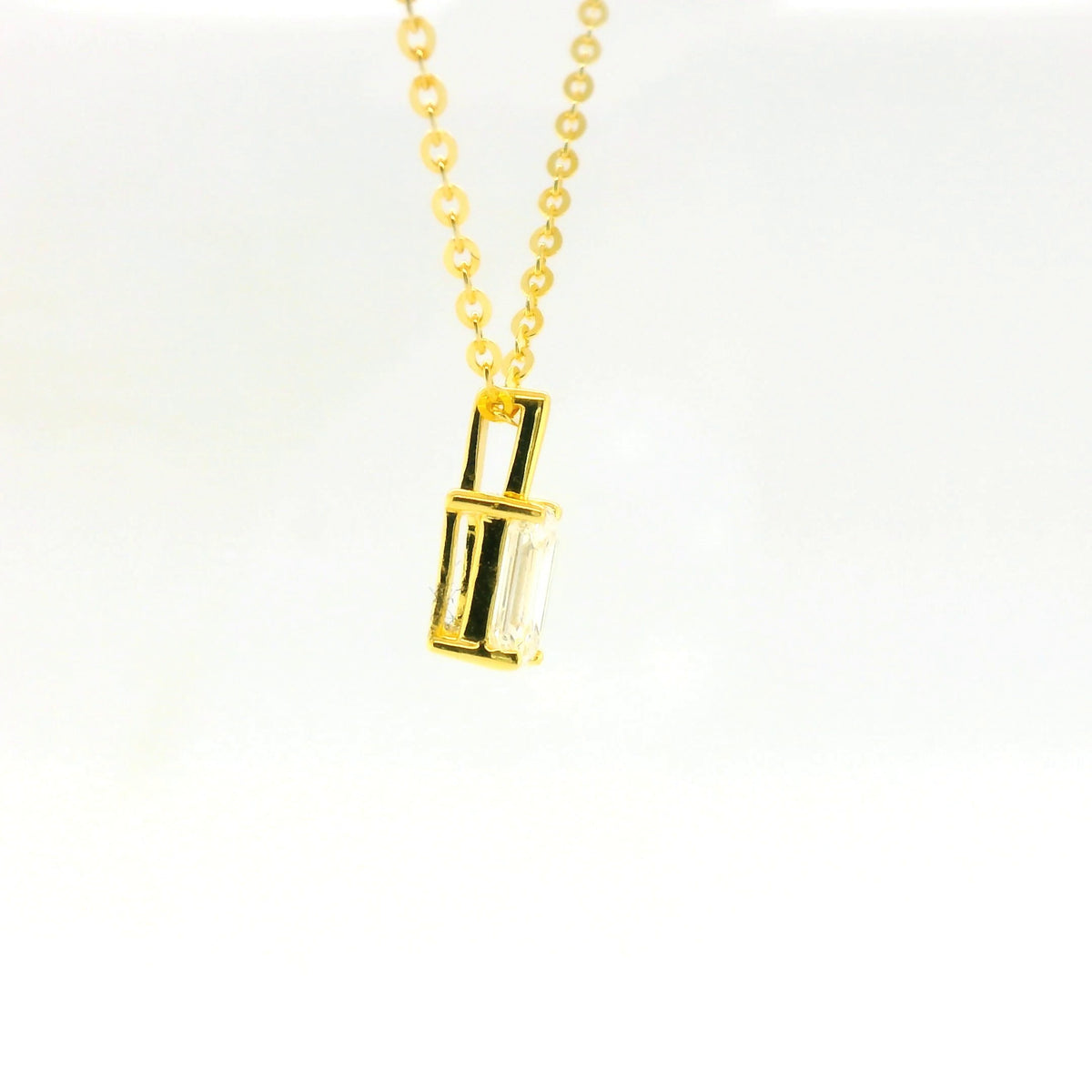 0.50ct Oval Lab Diamond Gold Vermeil Necklace