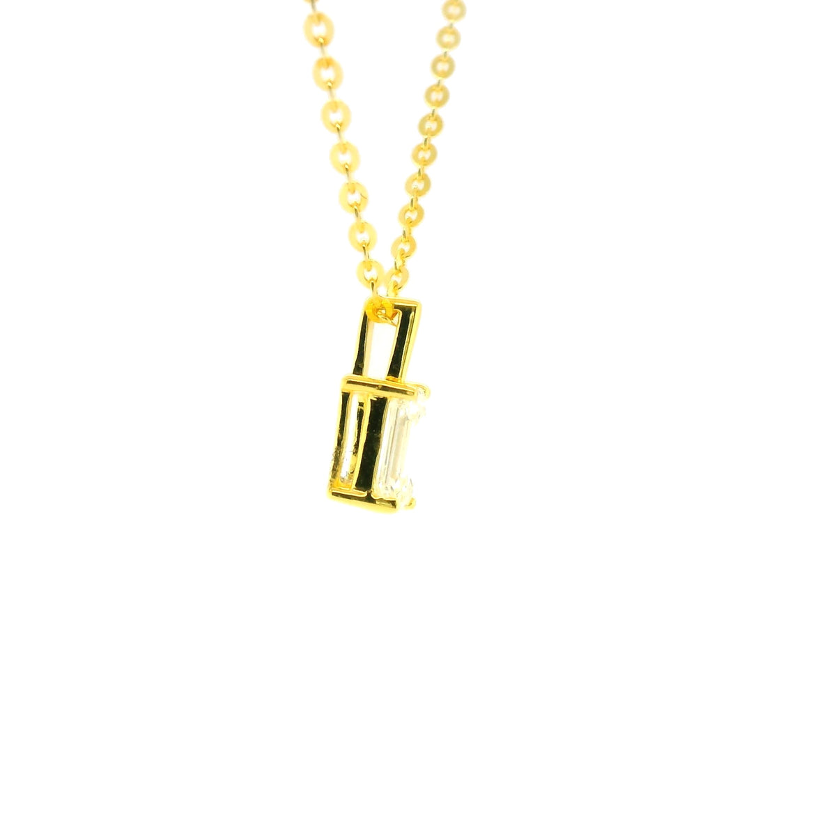0.50ct Oval Lab Diamond Gold Vermeil Necklace