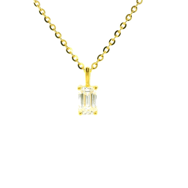 0.50ct Oval Lab Diamond Gold Vermeil Necklace