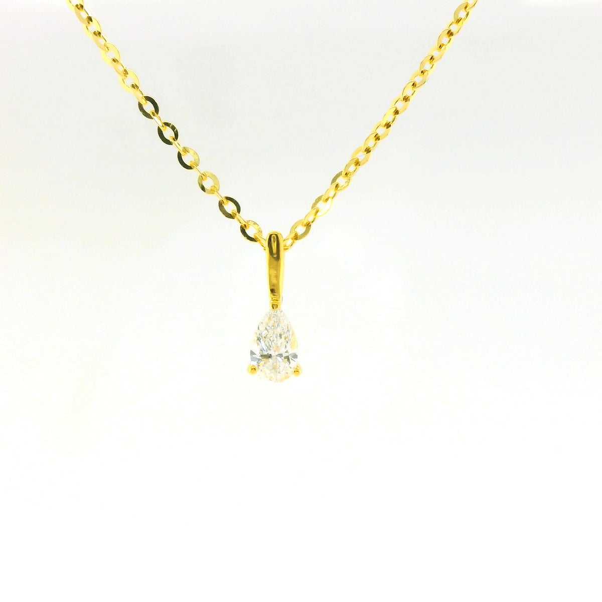 0.25ct Pear Lab Diamond Gold Vermeil Necklace