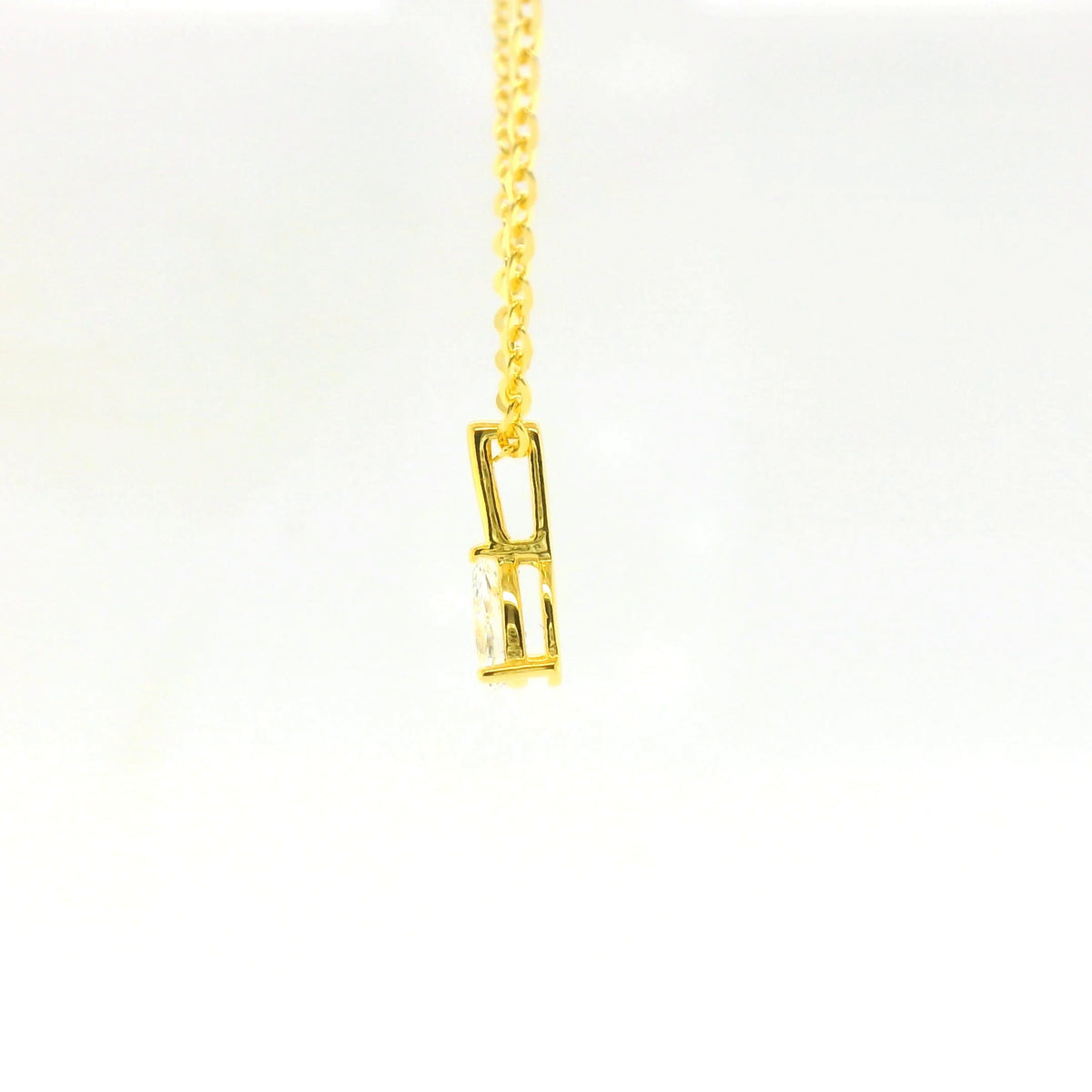 0.25ct Pear Lab Diamond Gold Vermeil Necklace
