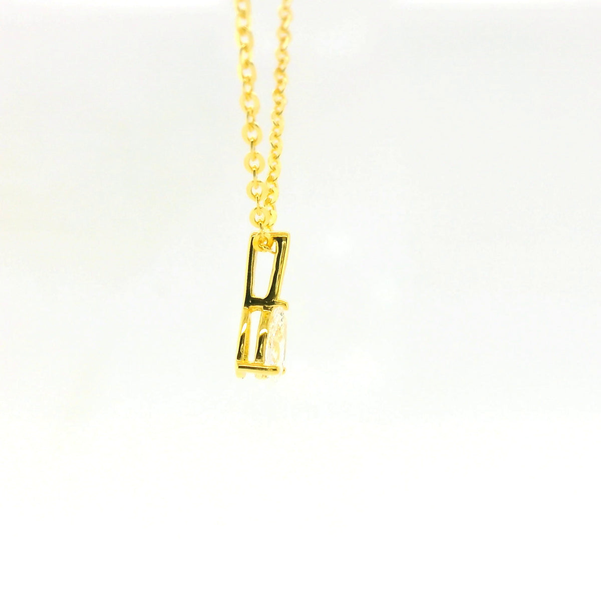0.25ct Pear Lab Diamond Gold Vermeil Necklace