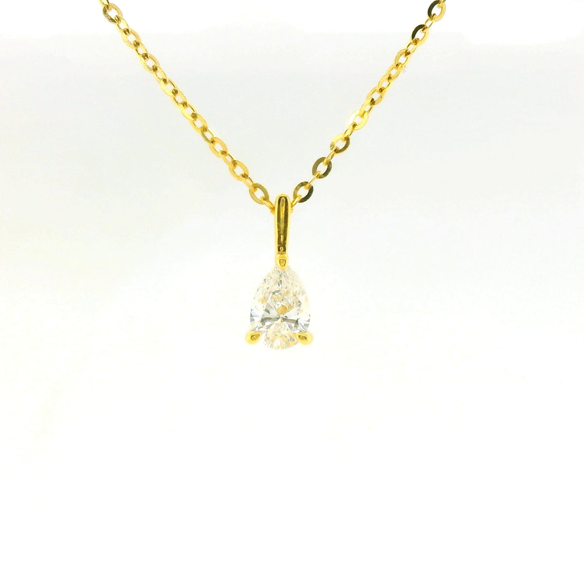 0.50ct Pear Lab Diamond Gold Vermeil Necklace