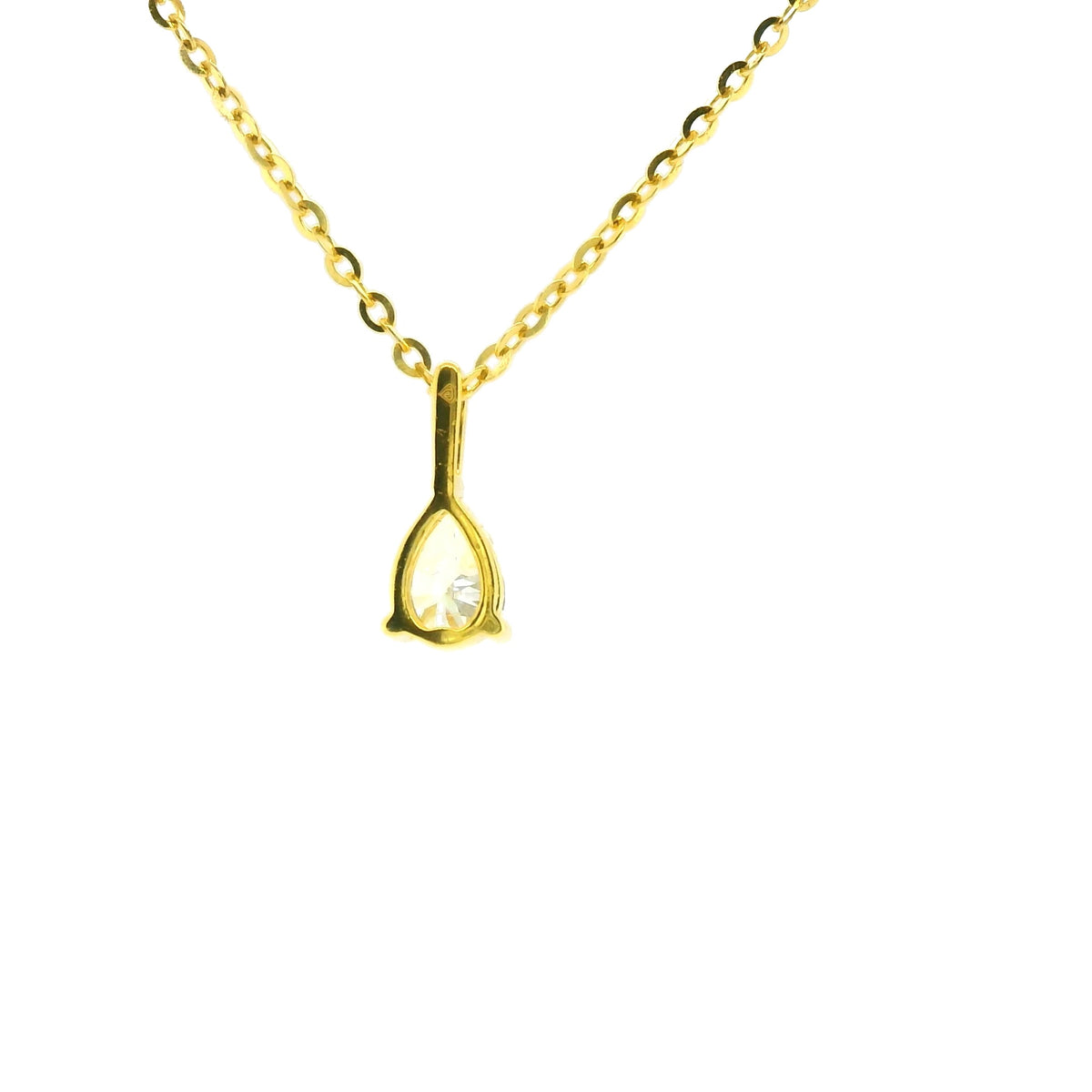 0.50ct Pear Lab Diamond Gold Vermeil Necklace
