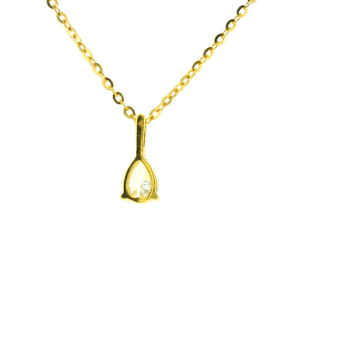 0.50ct Pear Lab Diamond Gold Vermeil Necklace