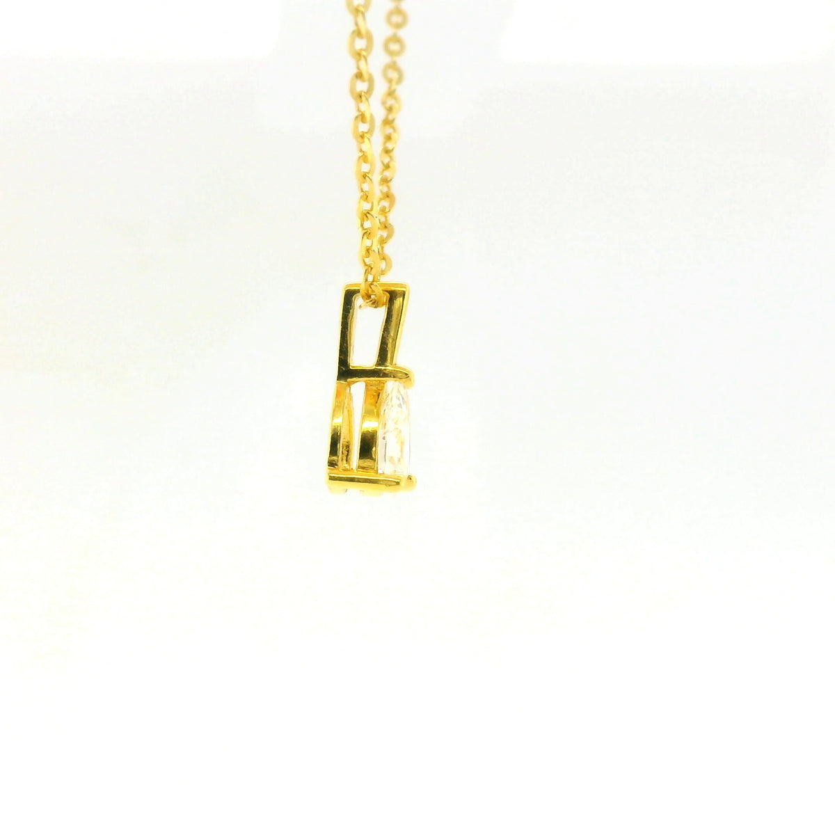 0.50ct Pear Lab Diamond Gold Vermeil Necklace