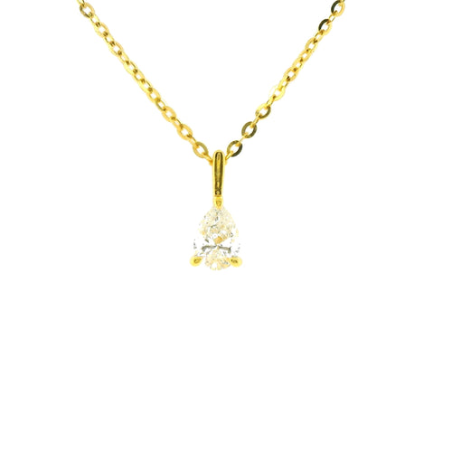 0.50ct Pear Lab Diamond Gold Vermeil Necklace