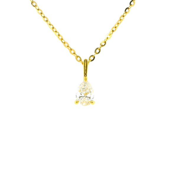 0.50ct Pear Lab Diamond Gold Vermeil Necklace