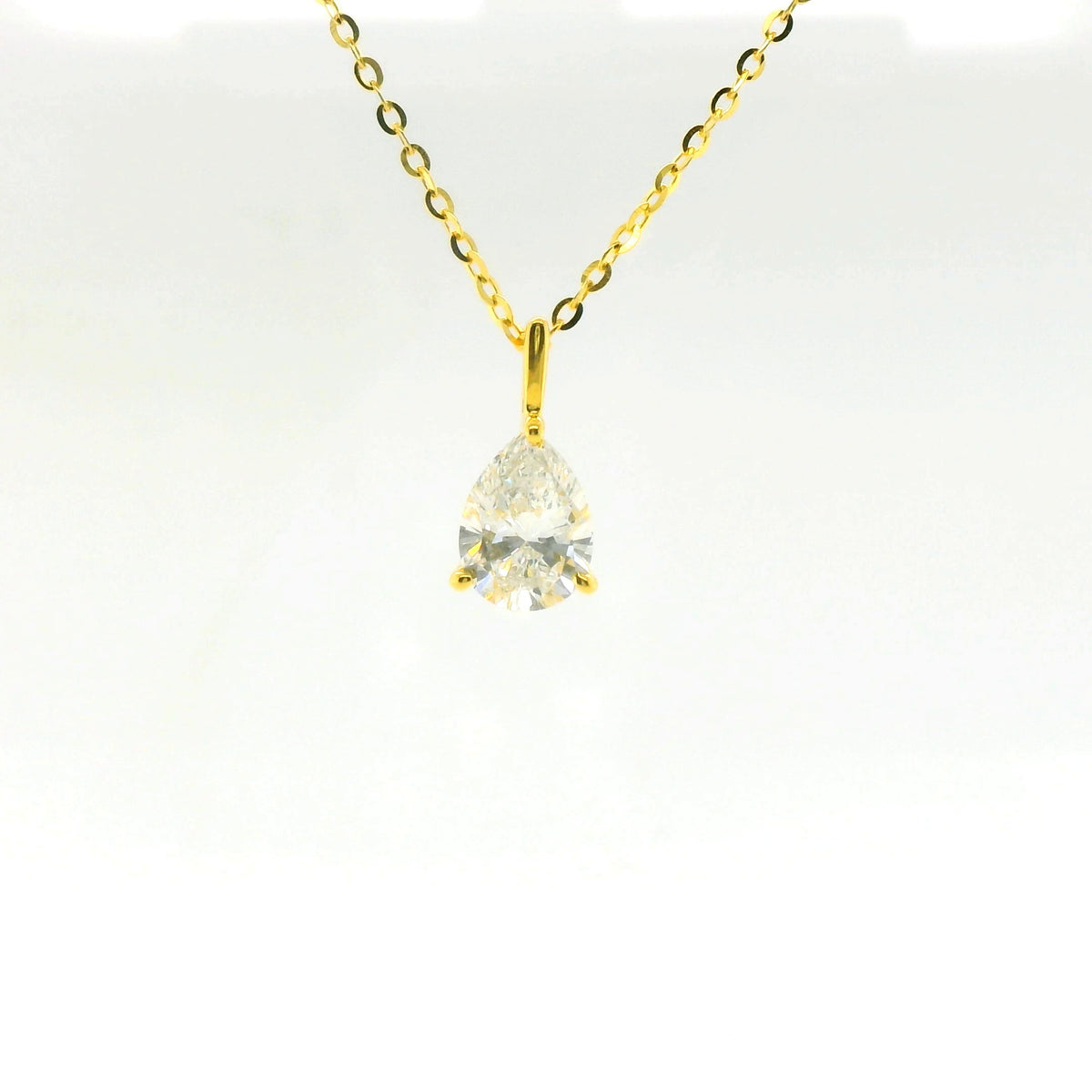 1ct Oval Lab Diamond Gold Vermeil Necklace