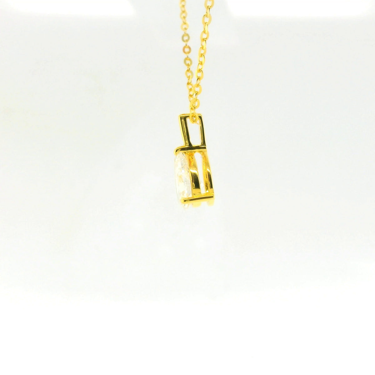 1ct Oval Lab Diamond Gold Vermeil Necklace