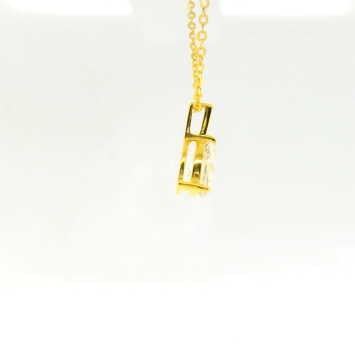 1ct Oval Lab Diamond Gold Vermeil Necklace