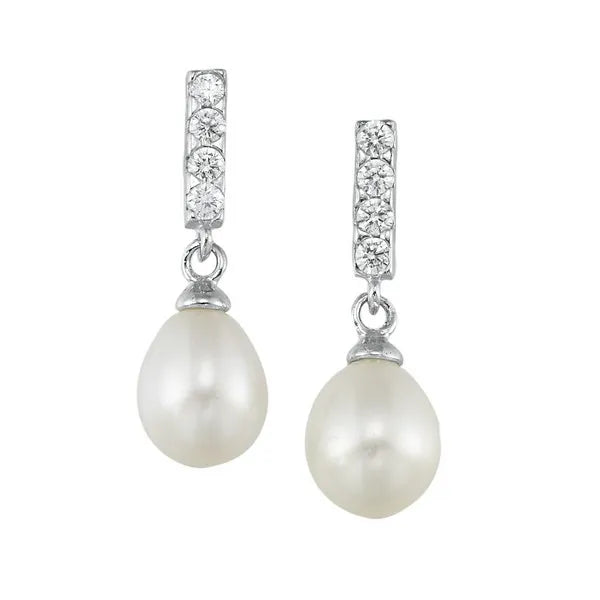 Silver Pearl 1 1/2Ctw Earring