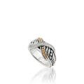 Apollo Curve Ring with Pave Diamonds