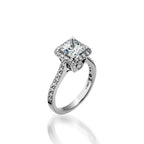 Satin Princess Cut Yellow Gold Engagement Ring