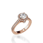 Satin Round Yellow Gold Engagement Ring