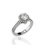 Satin Round Yellow Gold Engagement Ring