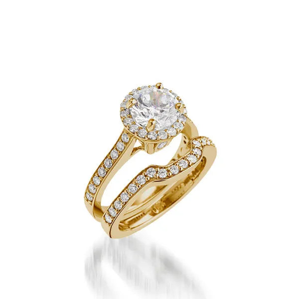 Satin Round Yellow Gold Engagement Ring