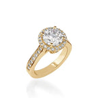 Satin Round Yellow Gold Engagement Ring