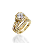 Chiffon Round Yellow Gold Engagement Ring