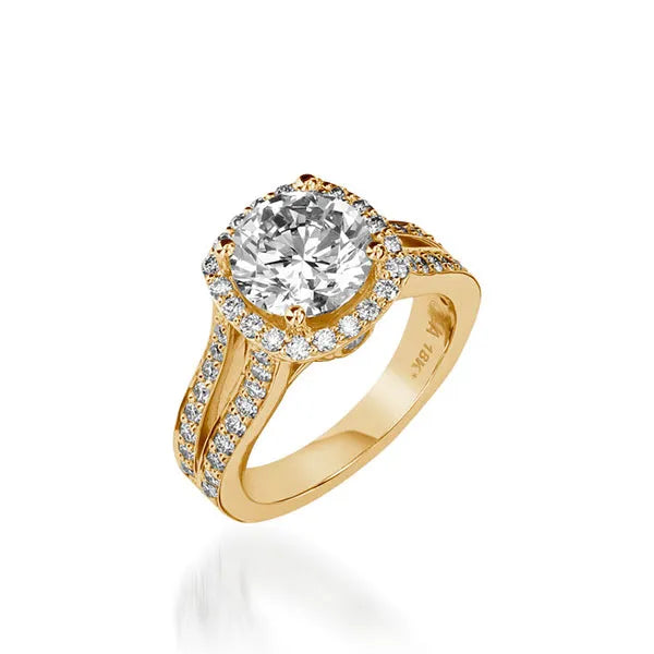 Chiffon Round Yellow Gold Engagement Ring