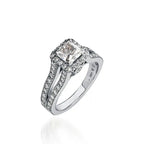 Chiffon Princess Cut Yellow Gold Engagement Ring