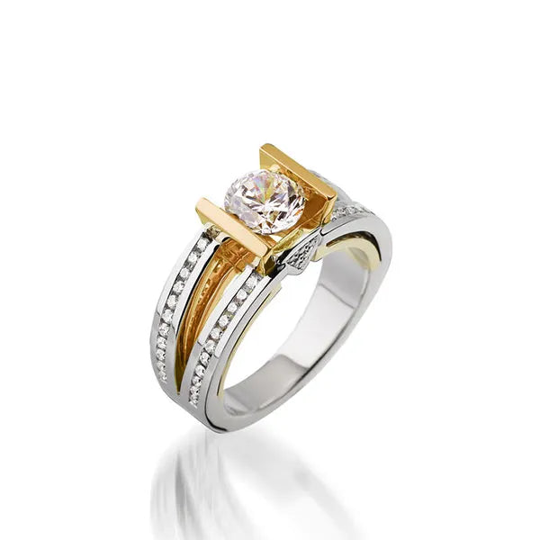 Attraction Yellow & White Gold Engagement Ring