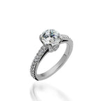 Starburst Round Yellow Gold Engagement Ring