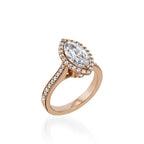 Satin Marquise Yellow Gold Engagement Ring