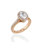 Satin Oval Yellow Gold Engagement Ring