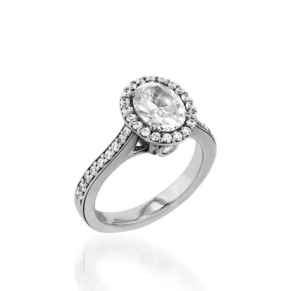 Satin Oval Yellow Gold Engagement Ring
