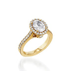 Satin Oval Yellow Gold Engagement Ring