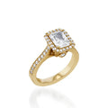 Satin Radiant Yellow Gold Engagement Ring