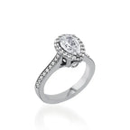 Satin Pear Yellow Gold Engagement Ring