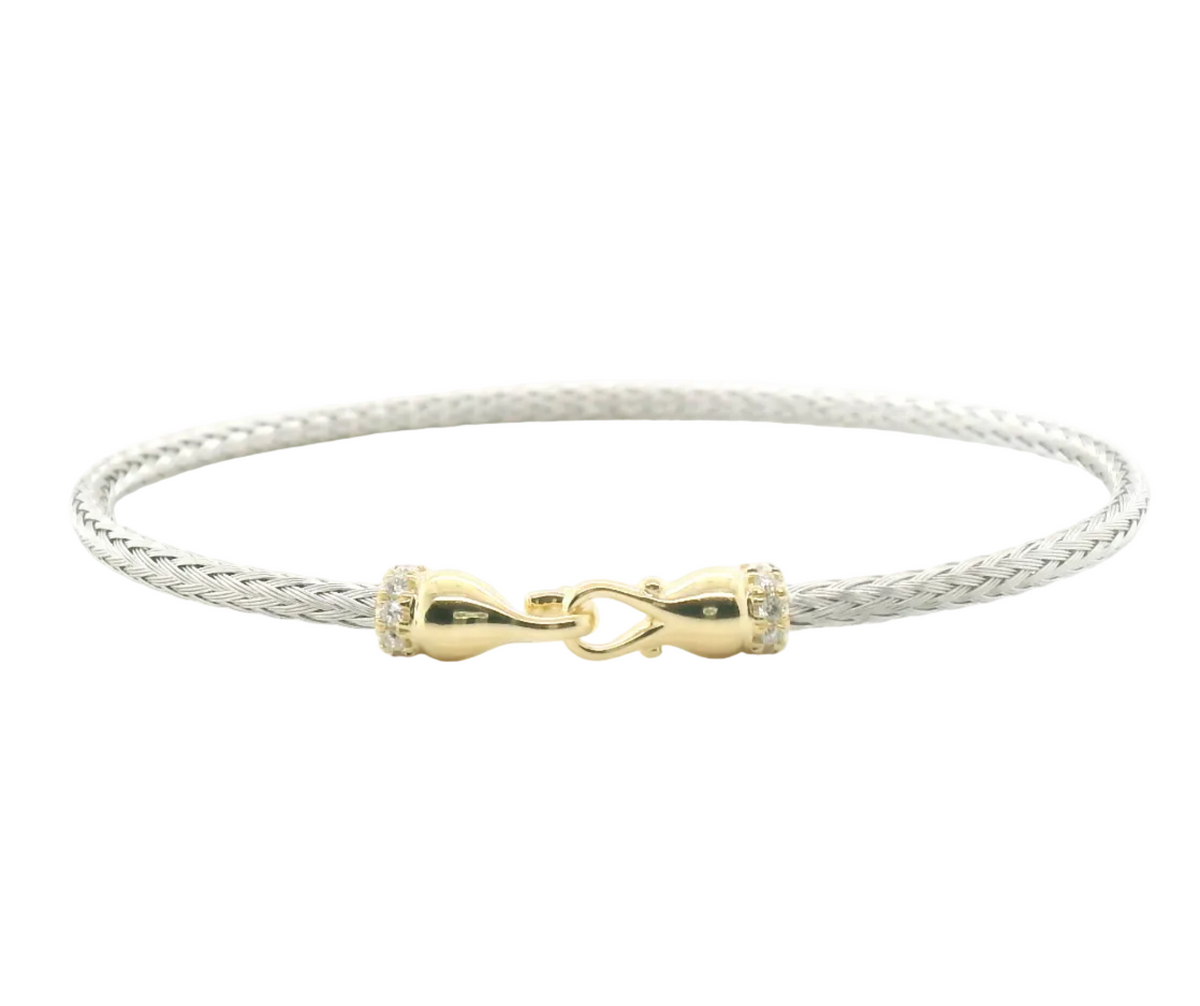 Perfect Love 0.14ct Diamond Silver Braided Bracelet
