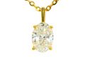 1ct Oval Lab Diamond Gold Vermeil Pendant with Chain