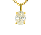 1ct Oval Lab Diamond Gold Vermeil Pendant with Chain
