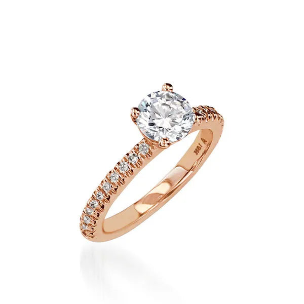 Essence Round Yellow Gold Engagement Ring