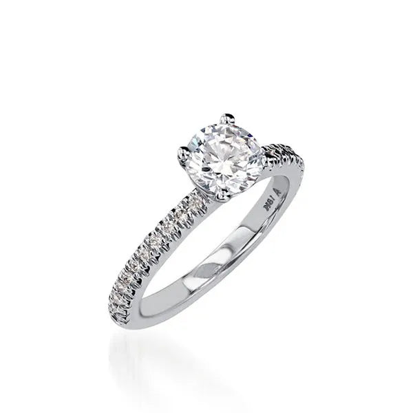 Essence Round Yellow Gold Engagement Ring